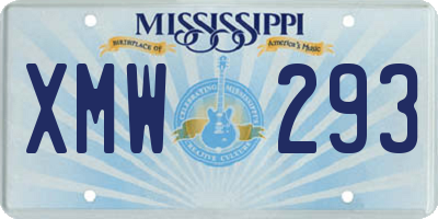 MS license plate XMW293