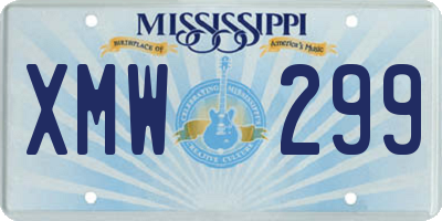 MS license plate XMW299