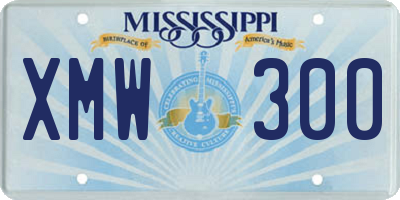 MS license plate XMW300