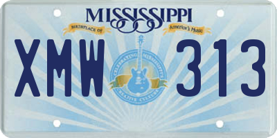 MS license plate XMW313