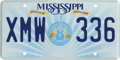 MS license plate XMW336