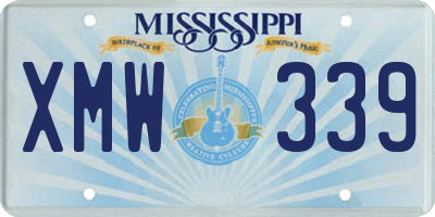 MS license plate XMW339