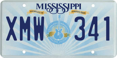MS license plate XMW341