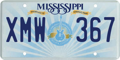 MS license plate XMW367