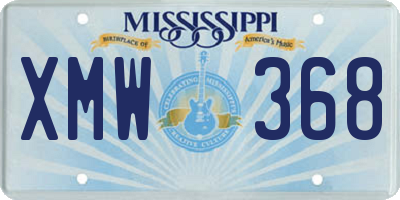 MS license plate XMW368
