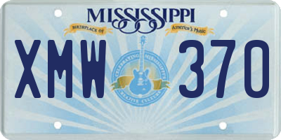 MS license plate XMW370