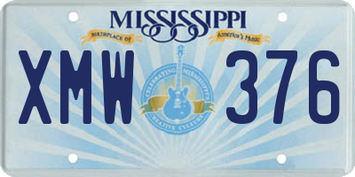 MS license plate XMW376