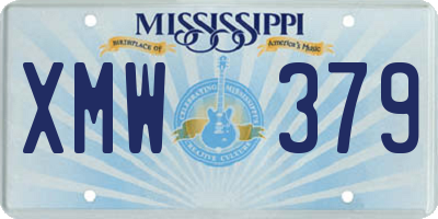MS license plate XMW379