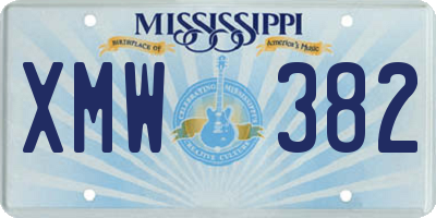 MS license plate XMW382