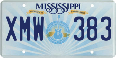 MS license plate XMW383