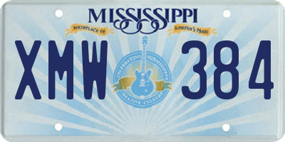 MS license plate XMW384