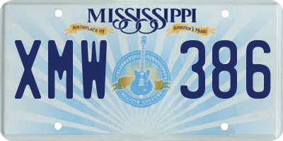 MS license plate XMW386