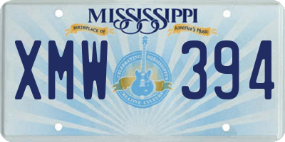 MS license plate XMW394