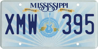 MS license plate XMW395