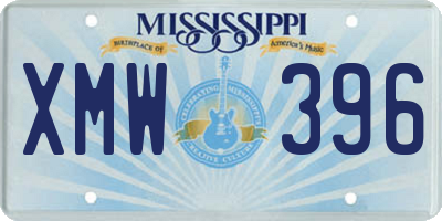 MS license plate XMW396