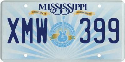 MS license plate XMW399