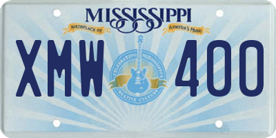 MS license plate XMW400