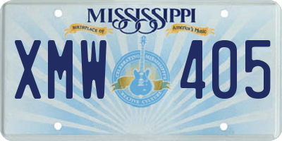 MS license plate XMW405
