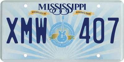 MS license plate XMW407
