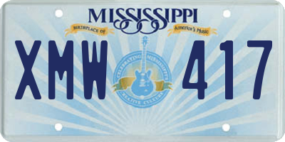 MS license plate XMW417