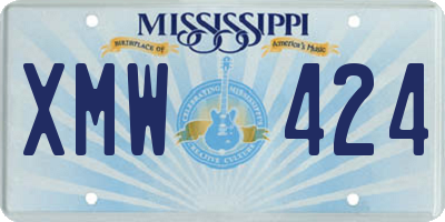 MS license plate XMW424