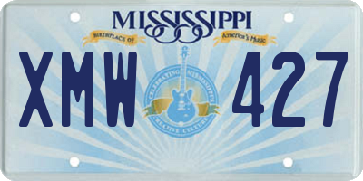 MS license plate XMW427