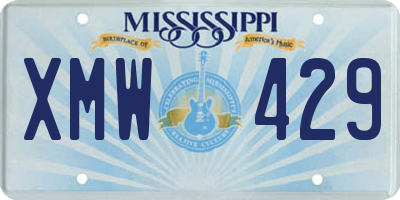 MS license plate XMW429