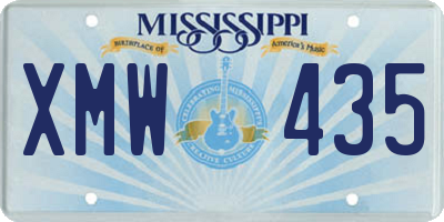 MS license plate XMW435