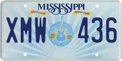 MS license plate XMW436