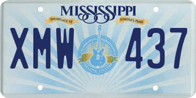 MS license plate XMW437