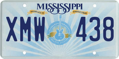 MS license plate XMW438