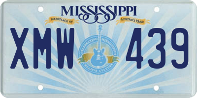MS license plate XMW439