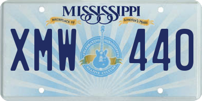 MS license plate XMW440