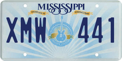MS license plate XMW441