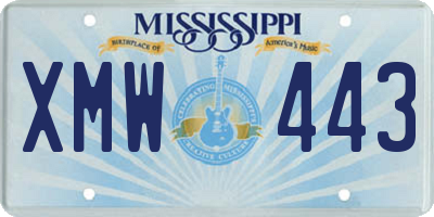 MS license plate XMW443