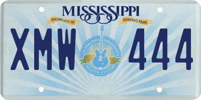 MS license plate XMW444