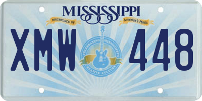 MS license plate XMW448