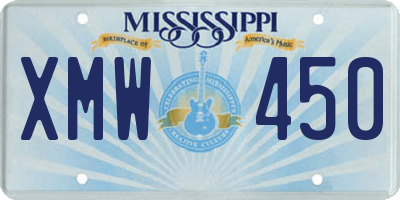 MS license plate XMW450