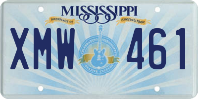 MS license plate XMW461