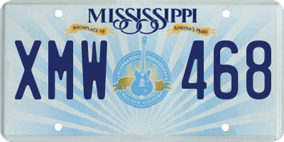 MS license plate XMW468