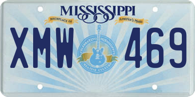 MS license plate XMW469