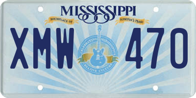 MS license plate XMW470