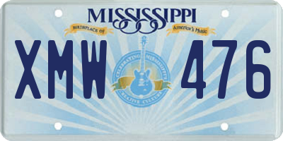 MS license plate XMW476