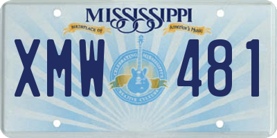 MS license plate XMW481