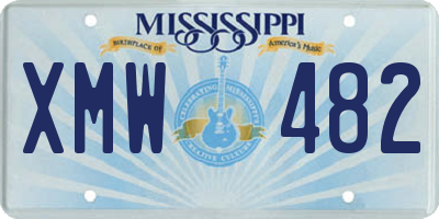 MS license plate XMW482
