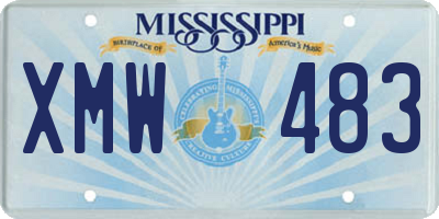 MS license plate XMW483