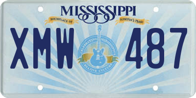 MS license plate XMW487