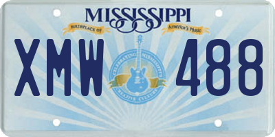 MS license plate XMW488