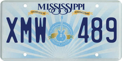 MS license plate XMW489