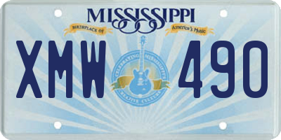 MS license plate XMW490